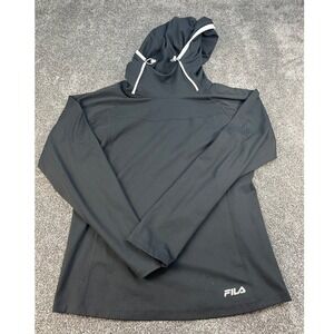 Fila Activewear Funnel Neck Midweight Training Hoodie Women's Size Medium Black